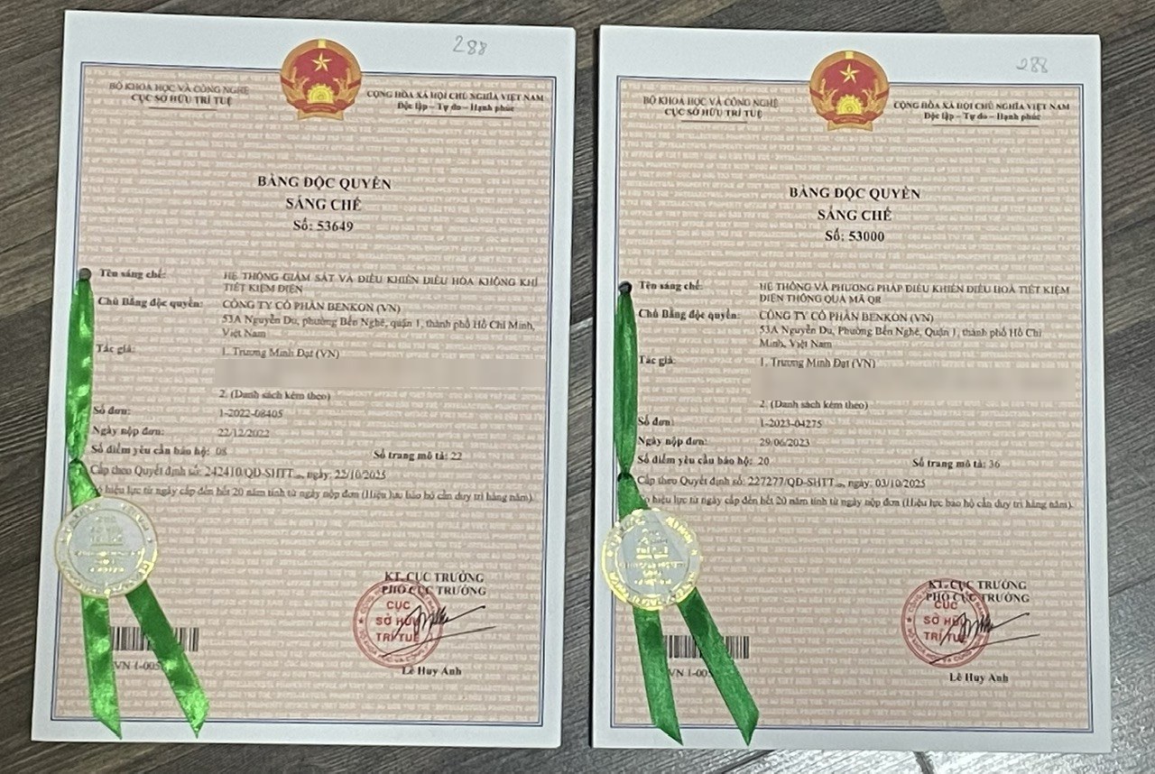 Bằng độc quyền sáng chế số 53649 và 53000 — Cục Sở hữu trí tuệ, 2025.